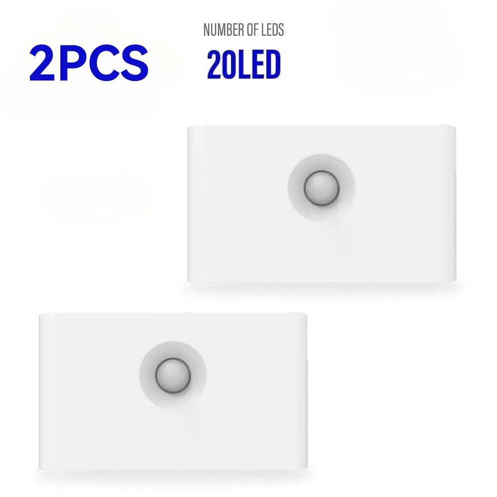 LED Induction Night Light Wireless USB Charging Human Body Induction Wall Light Bedroom Corridor Cabinet Bathroom Night Light