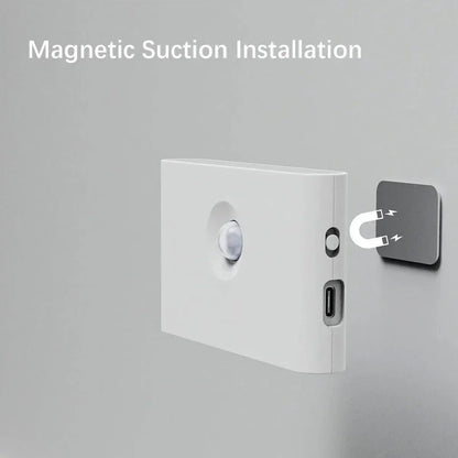 LED Induction Night Light Wireless USB Charging Human Body Induction Wall Light Bedroom Corridor Cabinet Bathroom Night Light