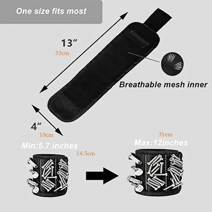 5 Rows 15 Magnets powerful magnetic tool magnetic wristband secure screws nails drill bits strong magnetic wrist tool kits parts