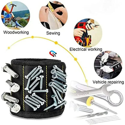 5 Rows 15 Magnets powerful magnetic tool magnetic wristband secure screws nails drill bits strong magnetic wrist tool kits parts