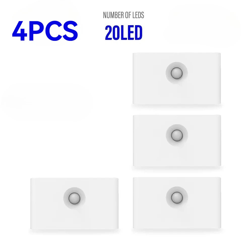 LED Induction Night Light Wireless USB Charging Human Body Induction Wall Light Bedroom Corridor Cabinet Bathroom Night Light